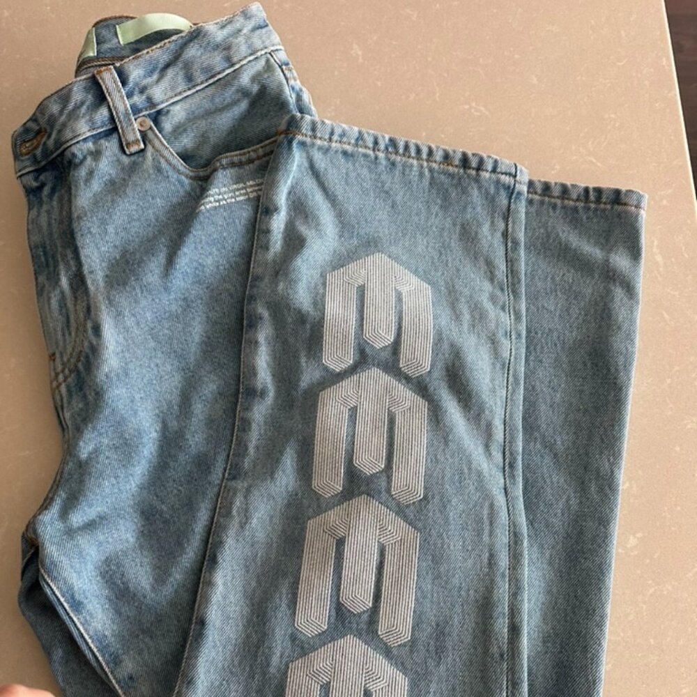 Off-White Blue Straight Leg Jeans